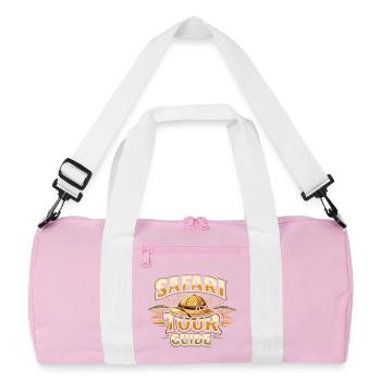 Safari Tour Guide Kostüm Karneval Afrika Zoo - Recycelte Duffel Bag - Rosa/Weiß - Vorne