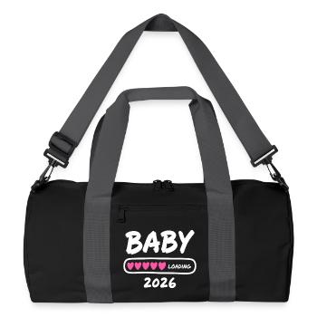Baby Loading 2026 Schwangerschaft Eltern - Recycelte Duffel Bag - Schwarz/Graphitgrau - Vorne