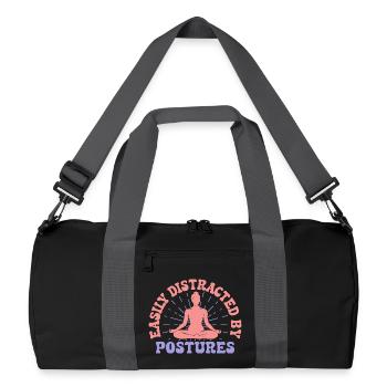 Yoga facilement distrait par des postures Yoga drôle - Sac de sport recyclé - noir/gris graphite - Devant
