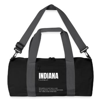 Indiana State Pride Retro Logo - Recycled Duffel Bag - black/graphite grey - Front
