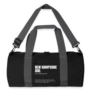 New Hampshire Girl: Free Strength - Recycled Duffel Bag - black/graphite grey - Front
