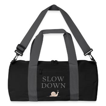 Slow Down Schnecke Entschleunigung Achtsamkeit - Recycelte Duffel Bag - Schwarz/Graphitgrau - Vorne
