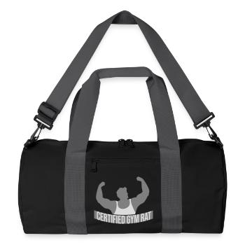 Certified Gym Rat Funny Fitness Training Saying - Recycled Duffel Bag - black/graphite grey - Front