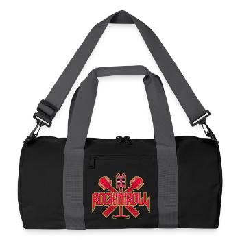 Rock 'n' Roll Retro-Mikrofon mit Gitarren - Recycelte Duffel Bag - Schwarz/Graphitgrau - Vorne