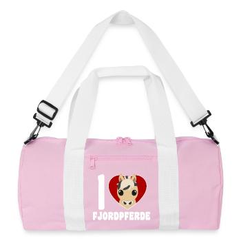 J’adore les chevaux de fjord - Sac de sport recyclé - rose/blanc - Devant
