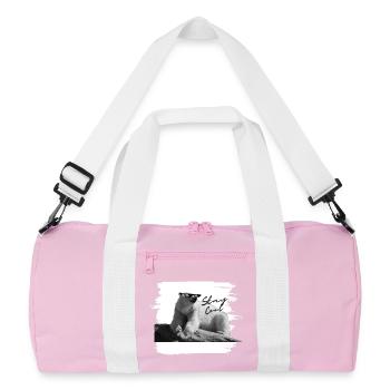 Eisbär - stay cool - Recycelte Duffel Bag - Rosa/Weiß - Vorne