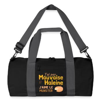 J'ai pas mauvaise haleine, j'aime le munster - Sac de sport recyclé - noir/gris graphite - Devant