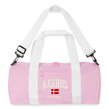 Aarhus Danmark Flag - Recycled Duffel Bag - pink/white - Front