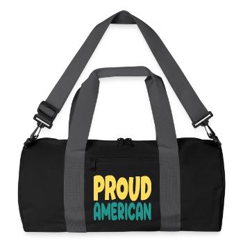 Pround american typograohy - Recycled Duffel Bag - black/graphite grey - Front