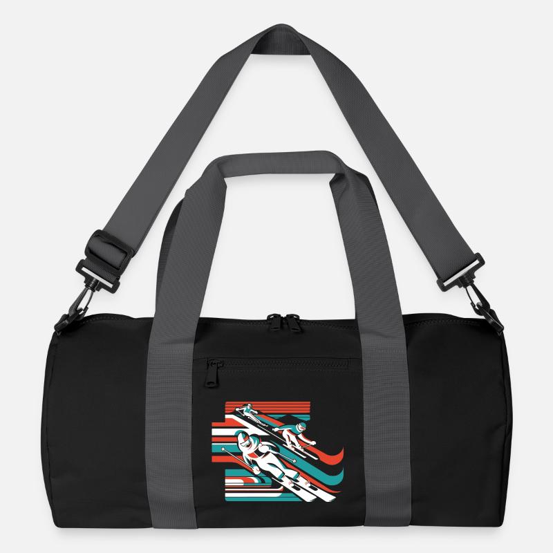 schifahren ski wintersport schnee winter - Recycelte Duffel Bag - Schwarz/Graphitgrau