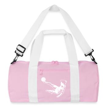 Fußballer Junge - Recycelte Duffel Bag - Rosa/Weiß - Vorne