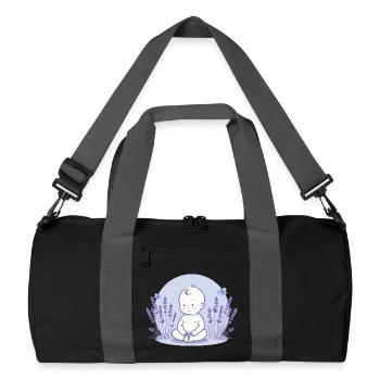Baby im Lavendel - Recycelte Duffel Bag - Schwarz/Graphitgrau - Vorne