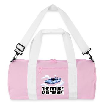 Conception de voiture volante rétro-futuriste - Sac de sport recyclé - rose/blanc - Devant
