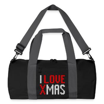 Ich liebe Weihnachten I love xmas Ugly Christmas - Recycled Duffel Bag - black/graphite grey - Front