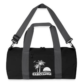 Barcelona als Strand - Recycelte Duffel Bag - Schwarz/Graphitgrau - Vorne