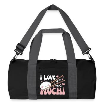 Je t’aime beaucoup mochi kawaii gâteau de riz mochi - Sac de sport recyclé - noir/gris graphite - Devant