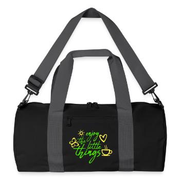 Enjoy The Little Things Gratitude Mindfulness - Recycled Duffel Bag - black/graphite grey - Front