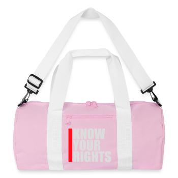 Know Your Rights Activism Justice Freedom - Recycled Duffel Bag - pink/white - Front