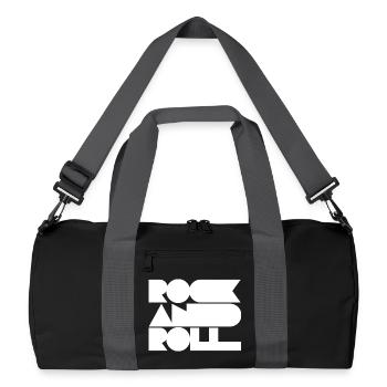Rock and Roll Geometric Bold Cool Typography - Recycled Duffel Bag - black/graphite grey - Front