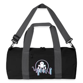 Robot City Skyline – 3D Sci-Fi Future Design - Recycled Duffel Bag - black/graphite grey - Front