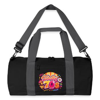 Années 70 - Sac de sport recyclé - noir/gris graphite - Devant