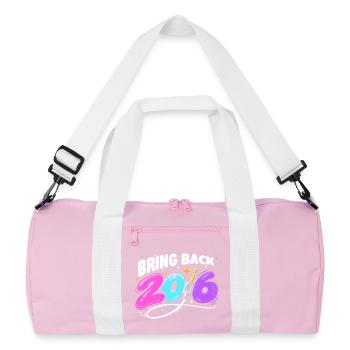 Ramenez les ambiances nostalgique de l’an 2016 - Sac de sport recyclé - rose/blanc - Devant