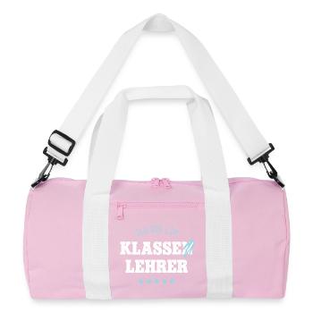 Klassenlehrer Schule Spruch Abschied Bester Lehrer - Recycelte Duffel Bag - Rosa/Weiß - Vorne