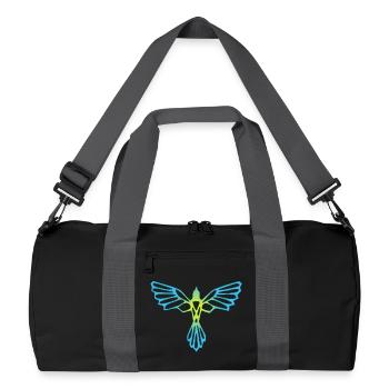 L'envol de l'oiseau bleu et jaune - Sac de sport recyclé - noir/gris graphite - Devant