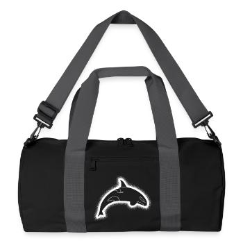 Orca Wal Schwertwal Kinder Jungen Herren Orcas - Recycelte Duffel Bag - Schwarz/Graphitgrau - Vorne