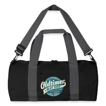Oldtimer Mai 1966 - Geburtstag - Geschenk - Recycelte Duffel Bag - Schwarz/Graphitgrau - Vorne