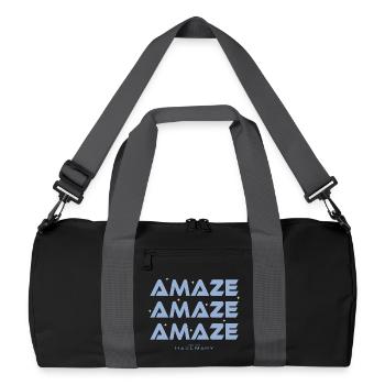 Amaze Amaze Amaze – Sci-Fi Typografie Kunst - Recycelte Duffel Bag - Schwarz/Graphitgrau - Vorne