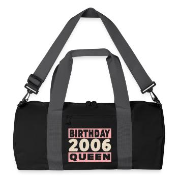 birthday queen 20 years old 2006 Birthday - Recycled Duffel Bag - black/graphite grey - Front