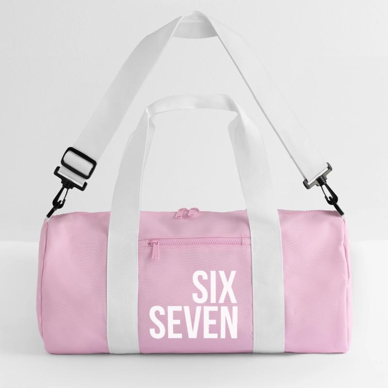 67 "six seven" text Recycelte Duffel Bag