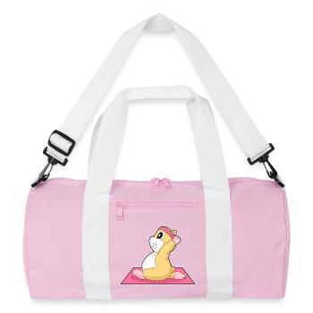 Hamster Yoga Fitness Gymnastik - Recycelte Duffel Bag - Rosa/Weiß - Vorne