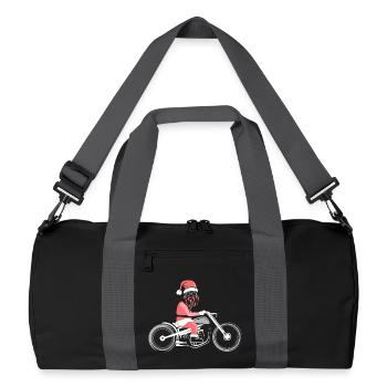 Xmas Santa Claus Santa Claus Motorcycle Biker - Recycled Duffel Bag - black/graphite grey - Front