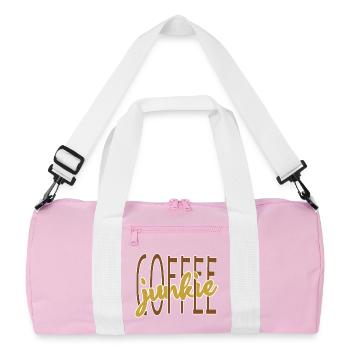 Coffee drinker coffee saying coffee lover - Recycled Duffel Bag - pink/white - Front