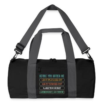 Technischer Support für Informationstechnologie - Recycelte Duffel Bag - Schwarz/Graphitgrau - Vorne