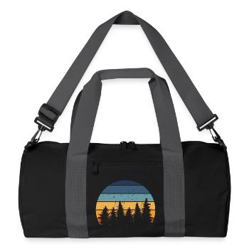 Forêt nature arbre retro - Sac de sport recyclé - noir/gris graphite - Devant