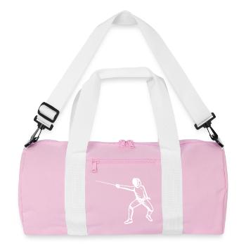 Fechter Skizze - Recycelte Duffel Bag - Rosa/Weiß - Vorne