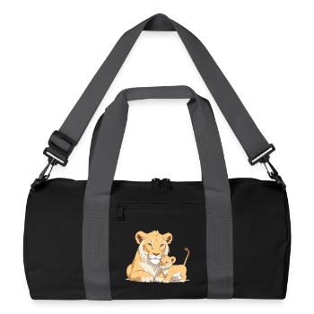 Lion Mom with Child - Recycled Duffel Bag - black/graphite grey - Front