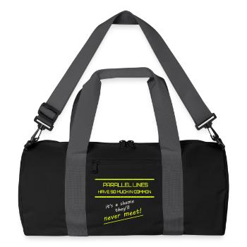 Funny Parallel Lines Math Tee - Recycled Duffel Bag - black/graphite grey - Front