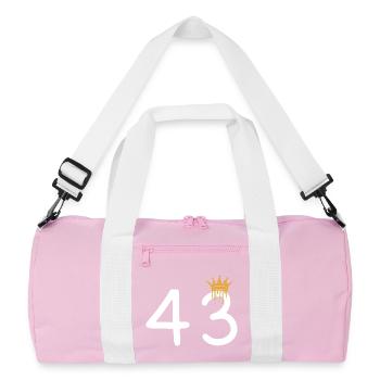 Royal Crown Handlettering Design - Recycled Duffel Bag - pink/white - Front
