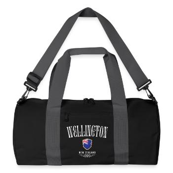Wellington Nouvelle-Zélande, design minimaliste - Sac de sport recyclé - noir/gris graphite - Devant