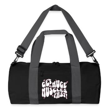 Big Muscles Fun Slogan Design - Recycled Duffel Bag - black/graphite grey - Front
