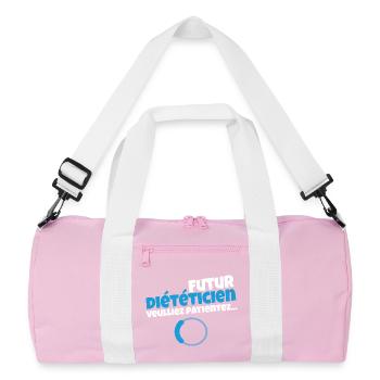 Zukünftige Ernährungsberaterin – Bitte warten - Recycelte Duffel Bag - Rosa/Weiß - Vorne