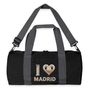 J’aime Madrid – Architecture monumentale - Sac de sport recyclé - noir/gris graphite - Devant