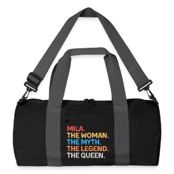Mila Die Frau Der Mythos Die Legende Die Königin - Recycelte Duffel Bag - Schwarz/Graphitgrau - Vorne