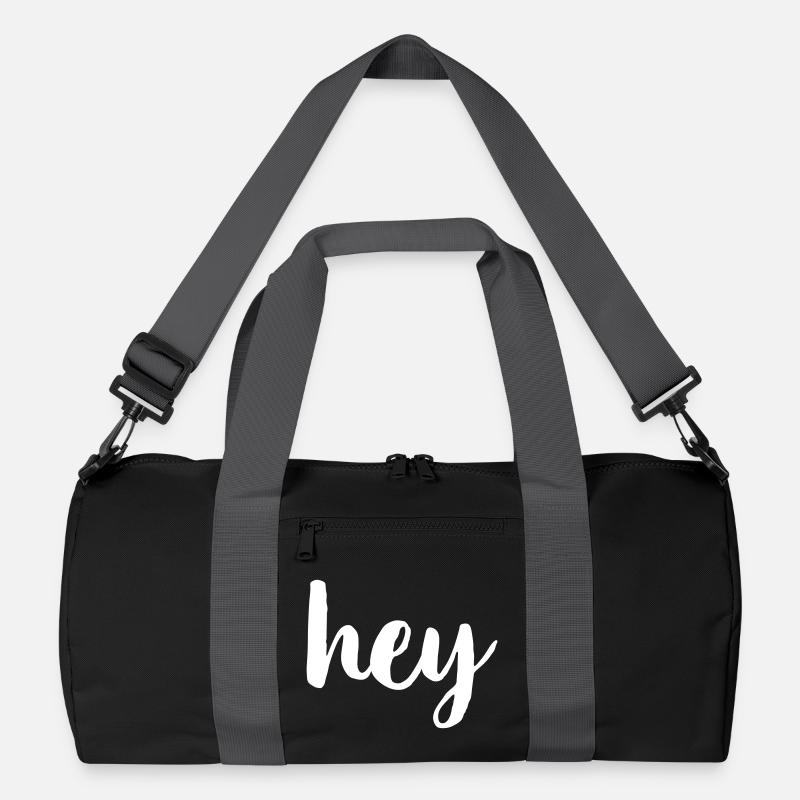 Hey greeting hello - Recycled Duffel Bag - black/graphite grey