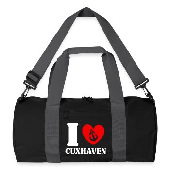 Vacances à la mer du Nord J’AIME CUXHAVEN Lustig - Sac de sport recyclé - noir/gris graphite - Devant