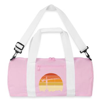 Crane Operator Retro Design – Construction Site & Construction Crane - Recycled Duffel Bag - pink/white - Front